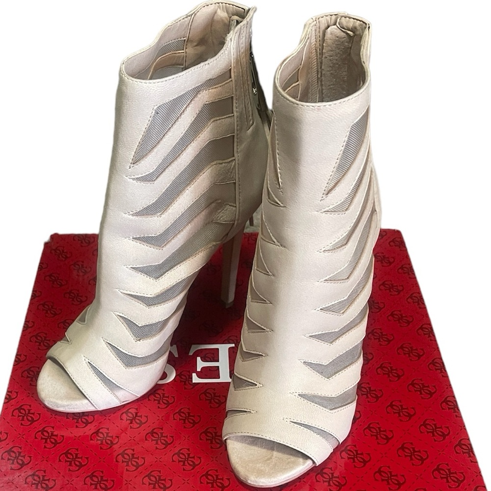 GUESS Anika Mesh Peep Toe Booties